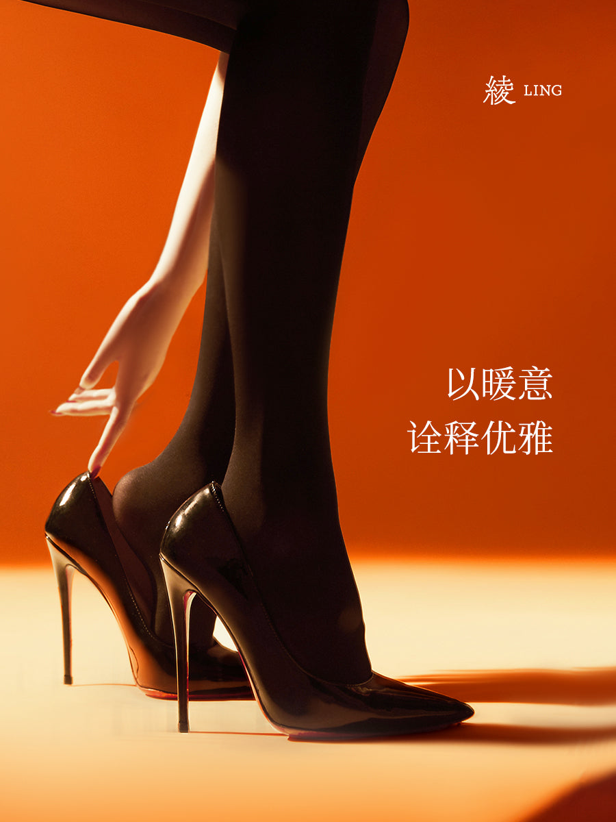 「绫」「轻绒」20D天鹅绒性感黑丝无缝微厚连裤袜