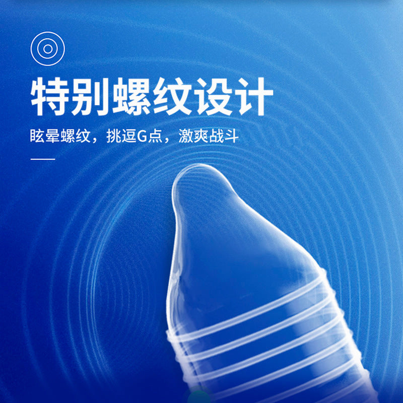 大象情趣螺纹避孕套 - 3只装/10只装
