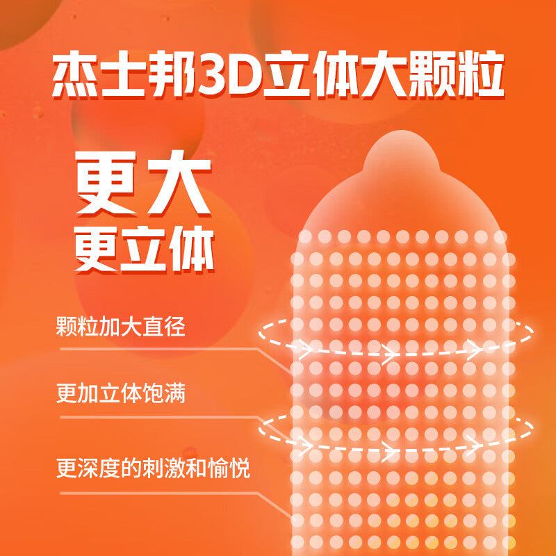 杰士邦喵舌颗粒多狼牙避孕套 - 6只装