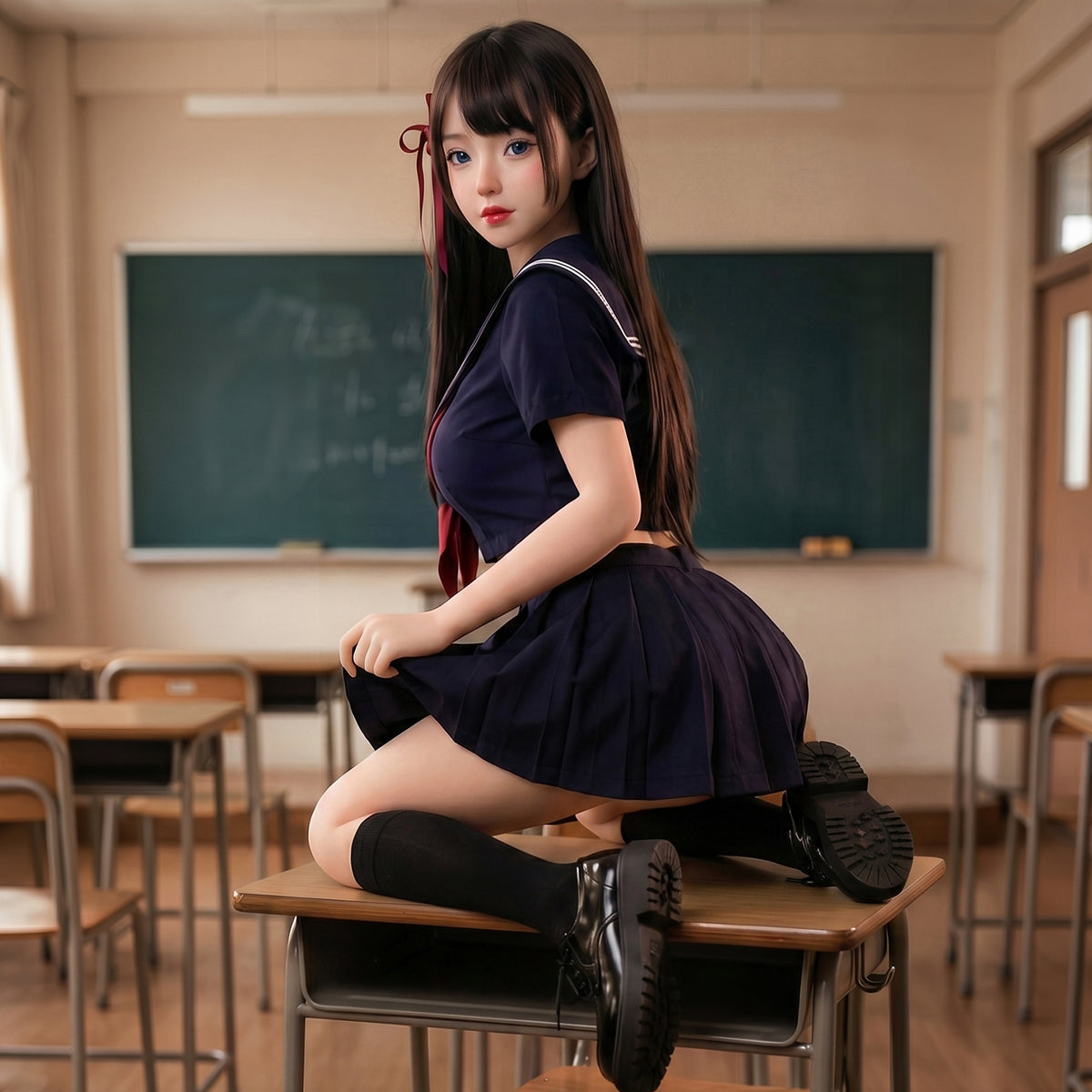 谜姬硅胶实体娃娃MZR校园黑色JK诱惑 - 叶菡