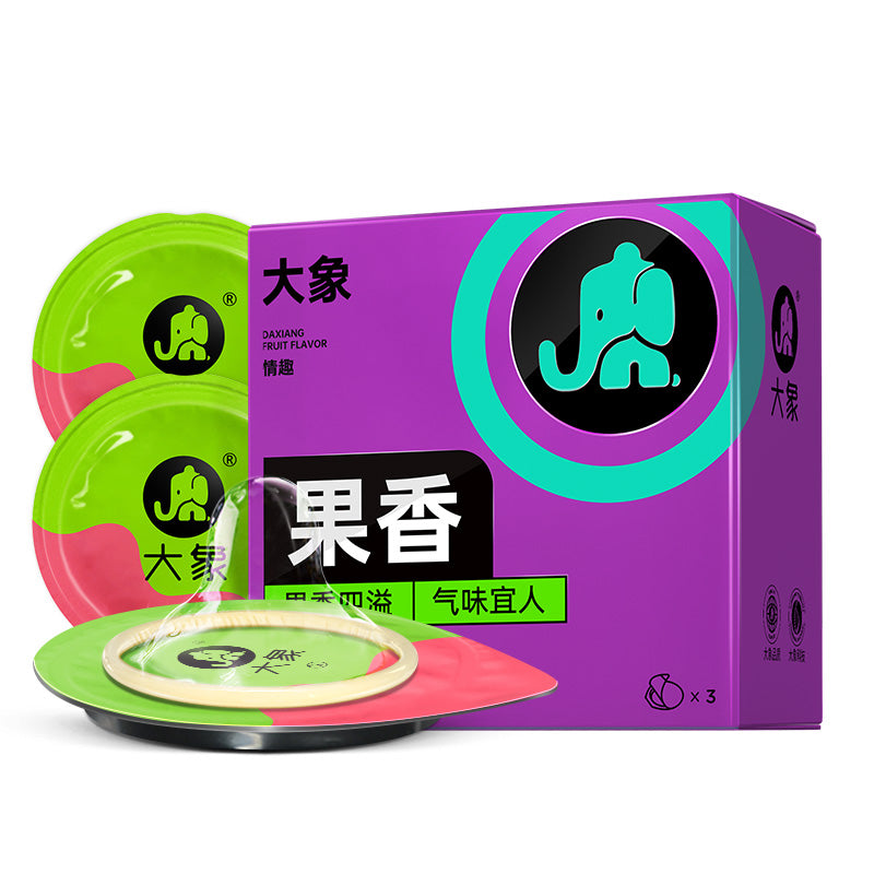 大象情趣果香款避孕套 - 3只装