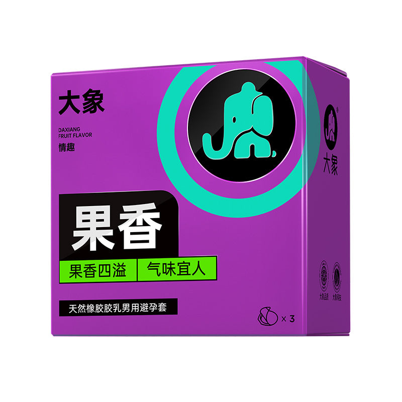 大象情趣果香款避孕套 - 3只装