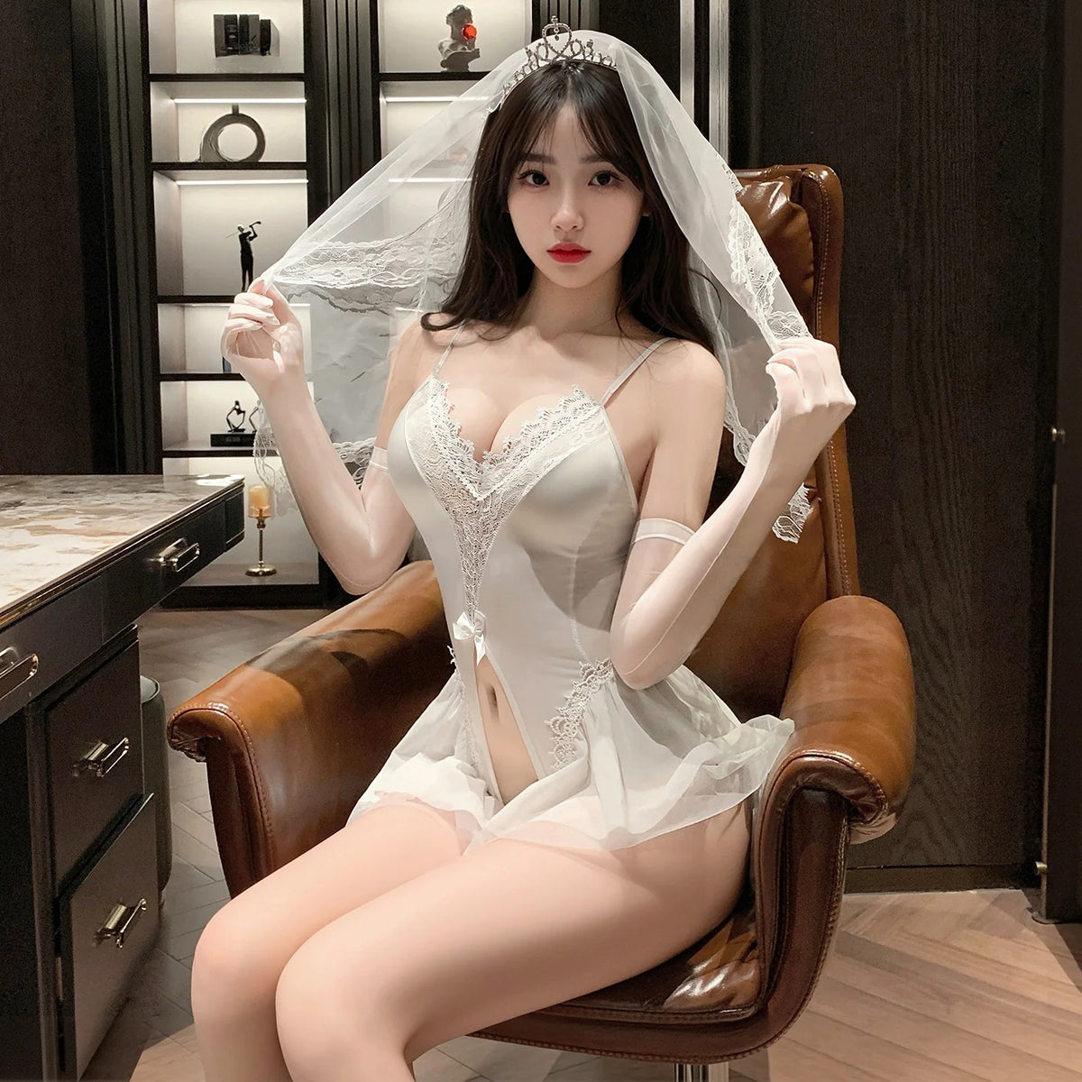 花嫁契约 纯欲大开裆新娘连体衣