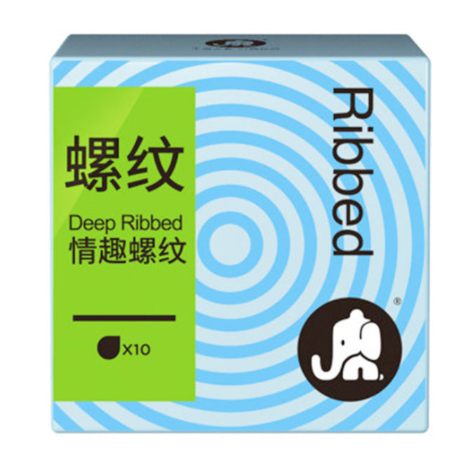 大象情趣螺纹避孕套 - 3只装/10只装