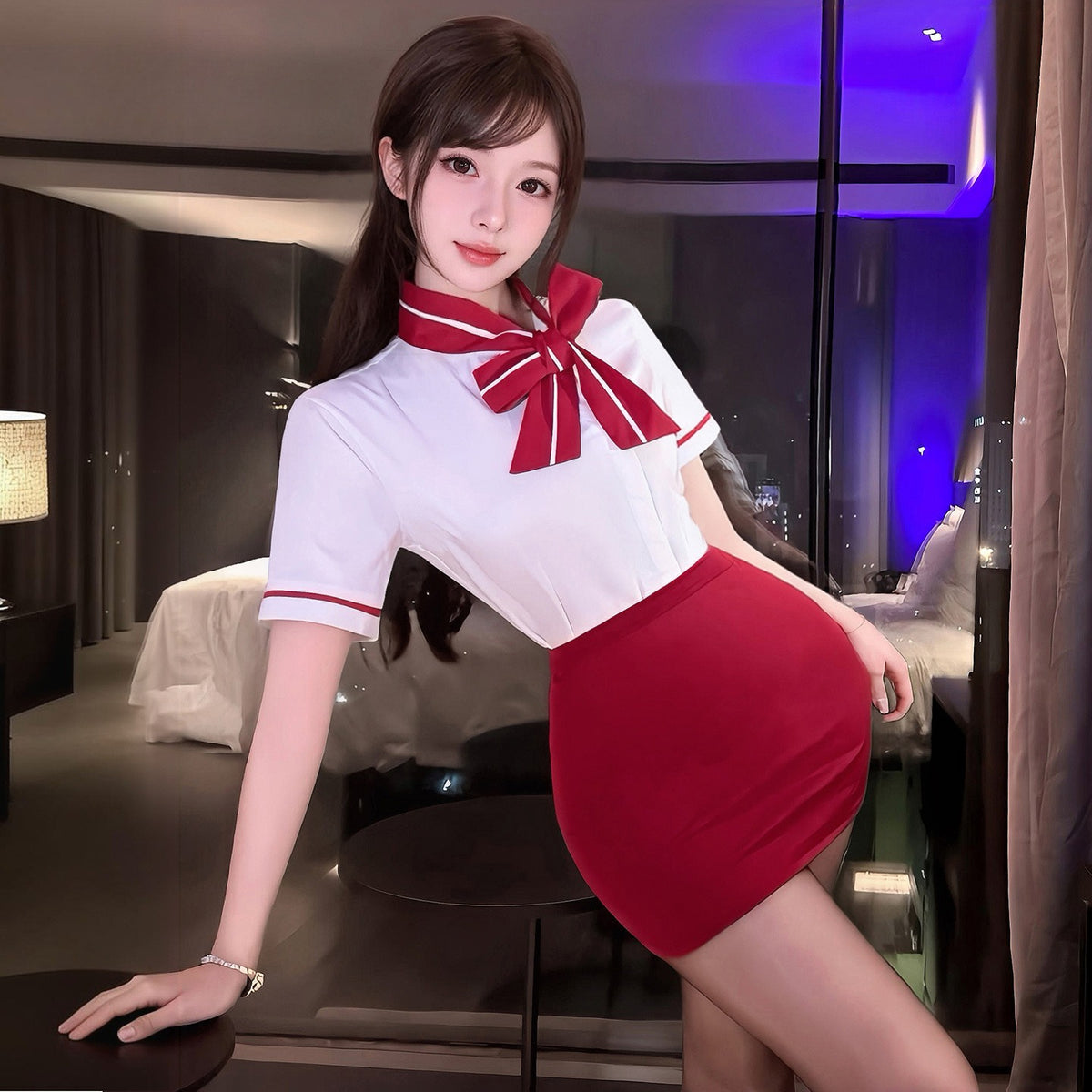 贴身服务 云端心机cos空姐制服套装