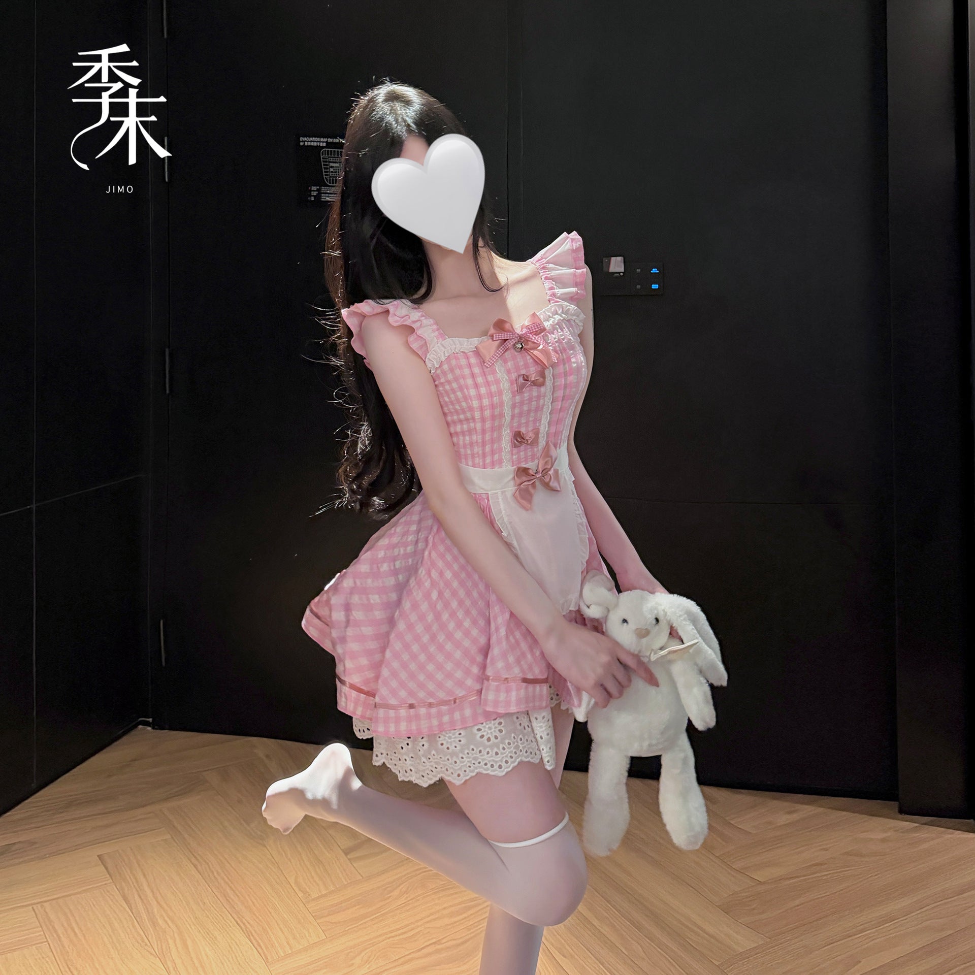 甜欲女仆 可爱格纹COS二次元纯欲小女佣套装.