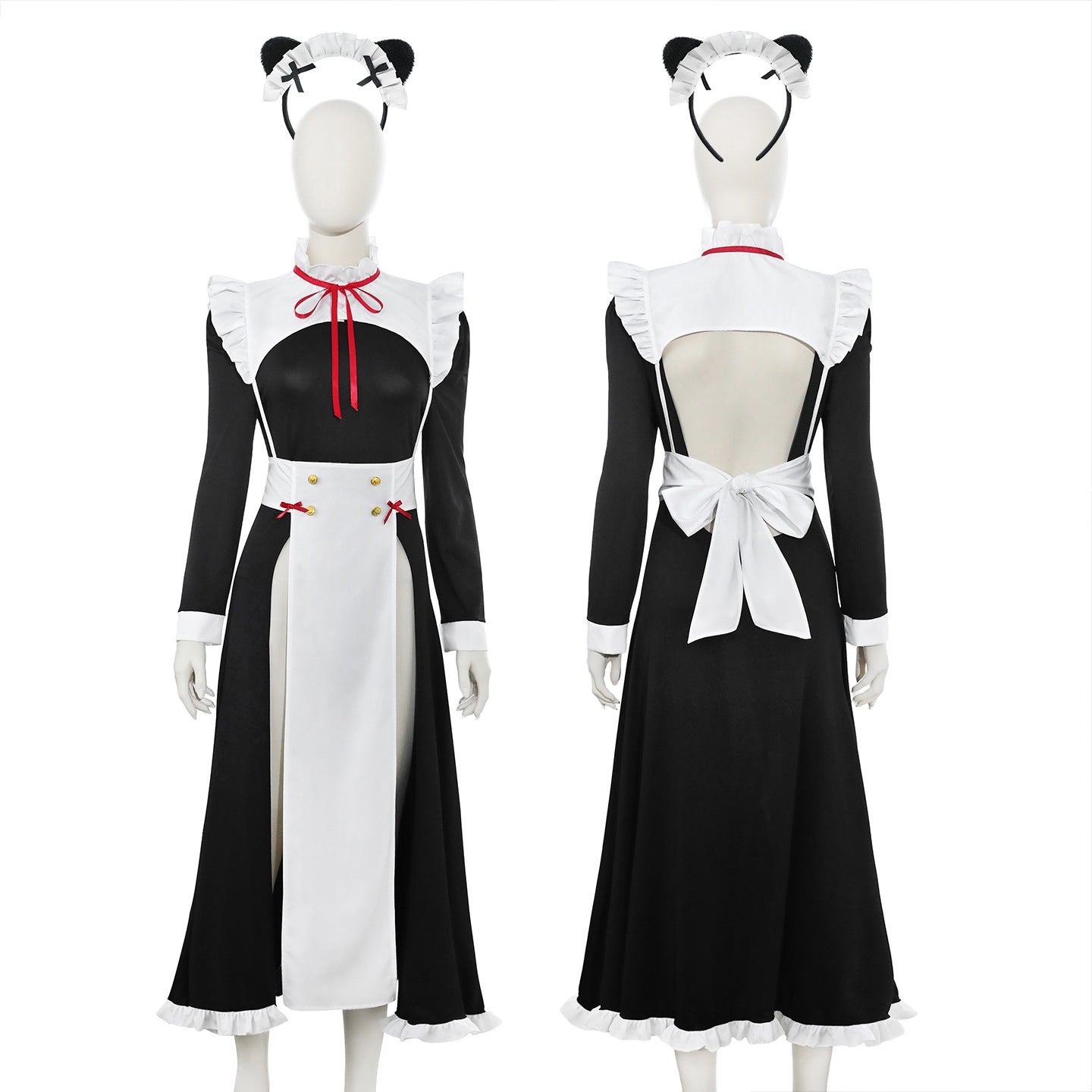 私宅女仆 正反两穿可露胸露臀性感制服套装.