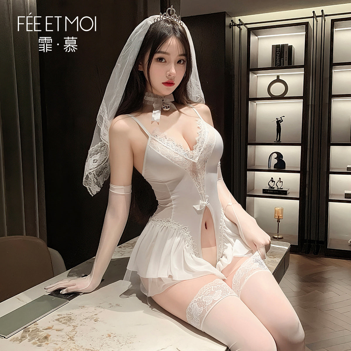 花嫁契约 纯欲大开裆新娘连体衣