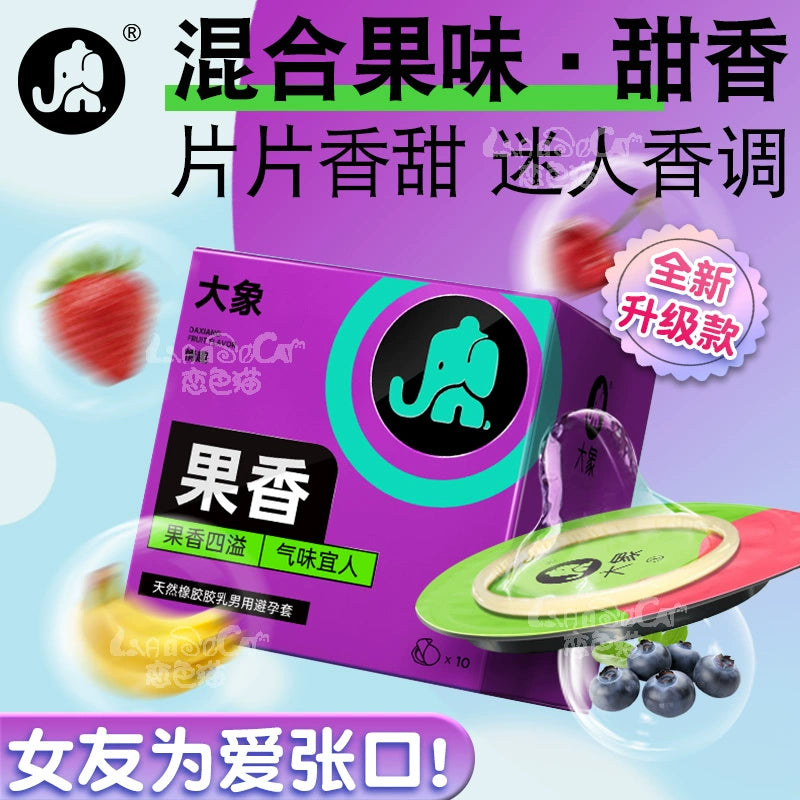 大象情趣果香款避孕套 - 3只装