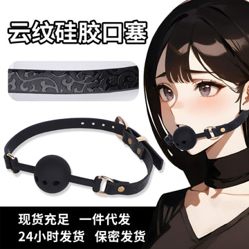 SM祥云龙纹印花情趣三孔口球.
