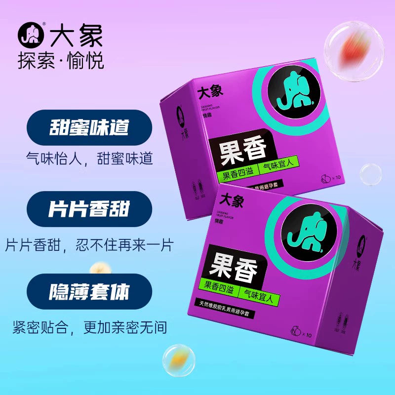 大象情趣果香款避孕套 - 3只装