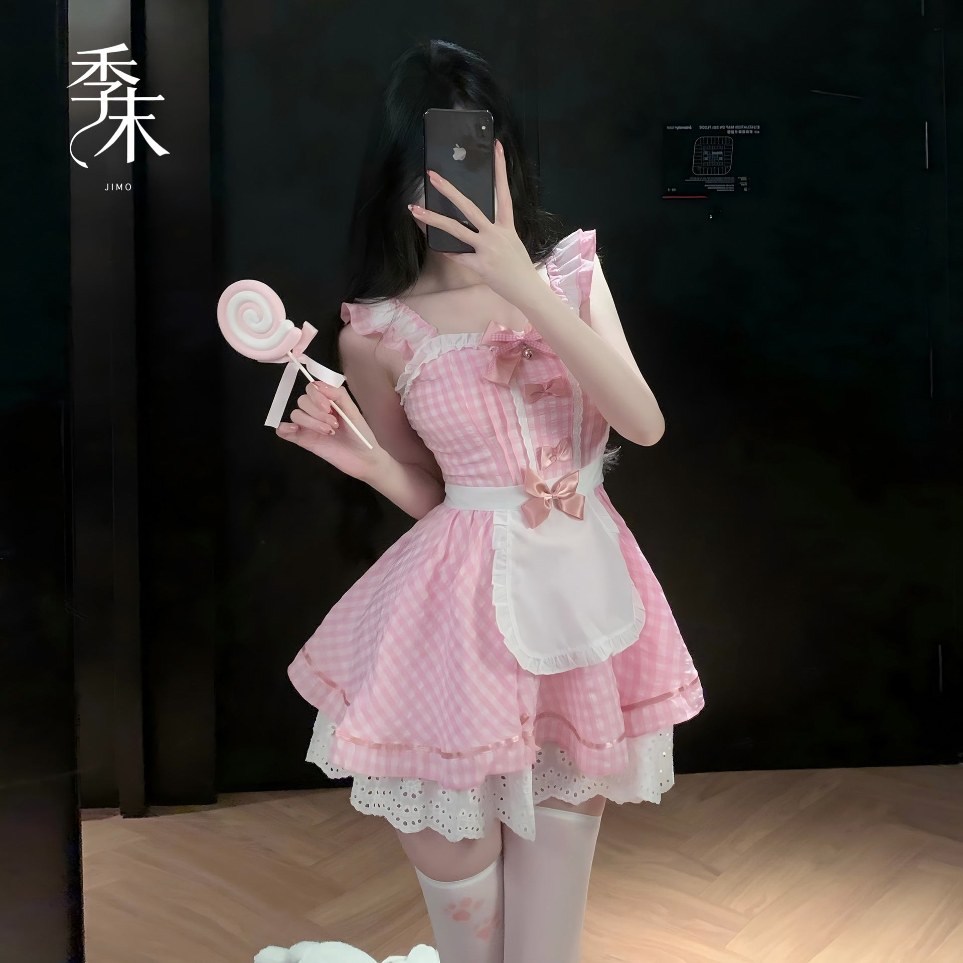 甜欲女仆 可爱格纹COS二次元纯欲小女佣套装.
