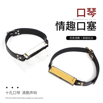 SM口琴口塞挑逗调情羞耻扩嘴器