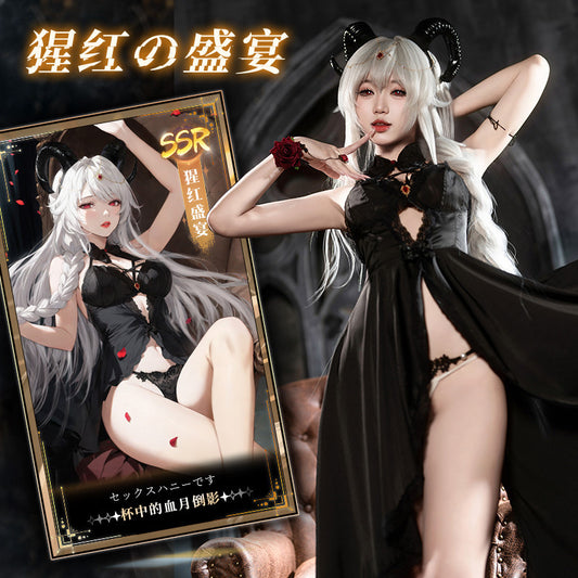 猩红盛宴 暗夜甜心之吻连衣裙套装.