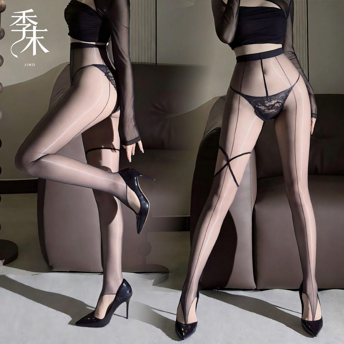 暗夜迷纱 分腿夹趾袜超薄1D极光虾线丝袜.