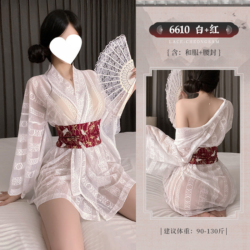 日系千金 极道和风性感露胸和服套装
