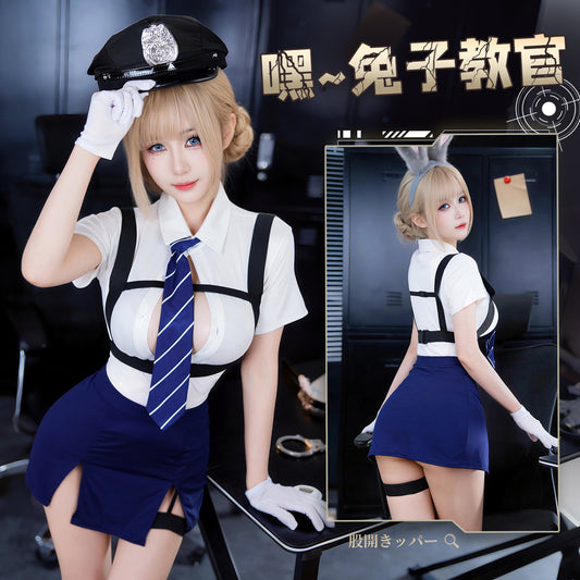 调情教官 热辣兔女郎教官束缚制服套装.