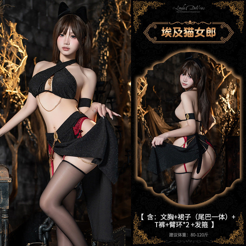 性感女王范古风埃及猫女郎制服套装