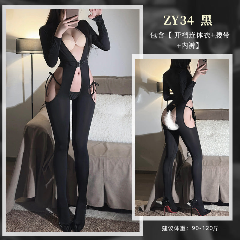特工猫女 露胸开裆连体衣套装