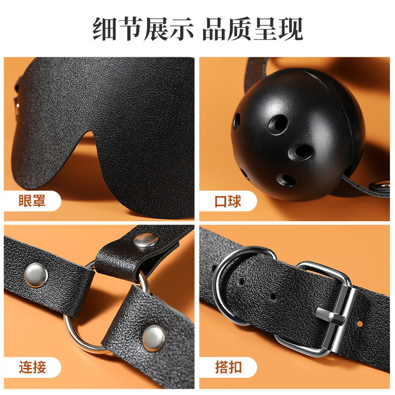 谜姬 SM头部束缚组合蒙眼眼罩口塞套装