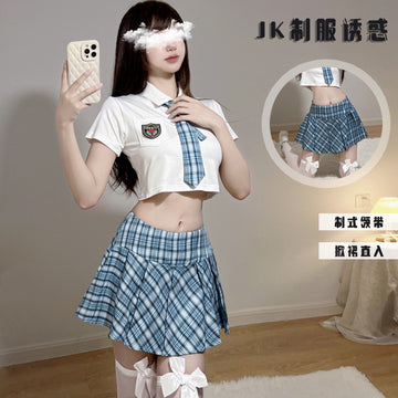 学妹放学别走 日系甜美JK学院风露腰套装纯欲水手服