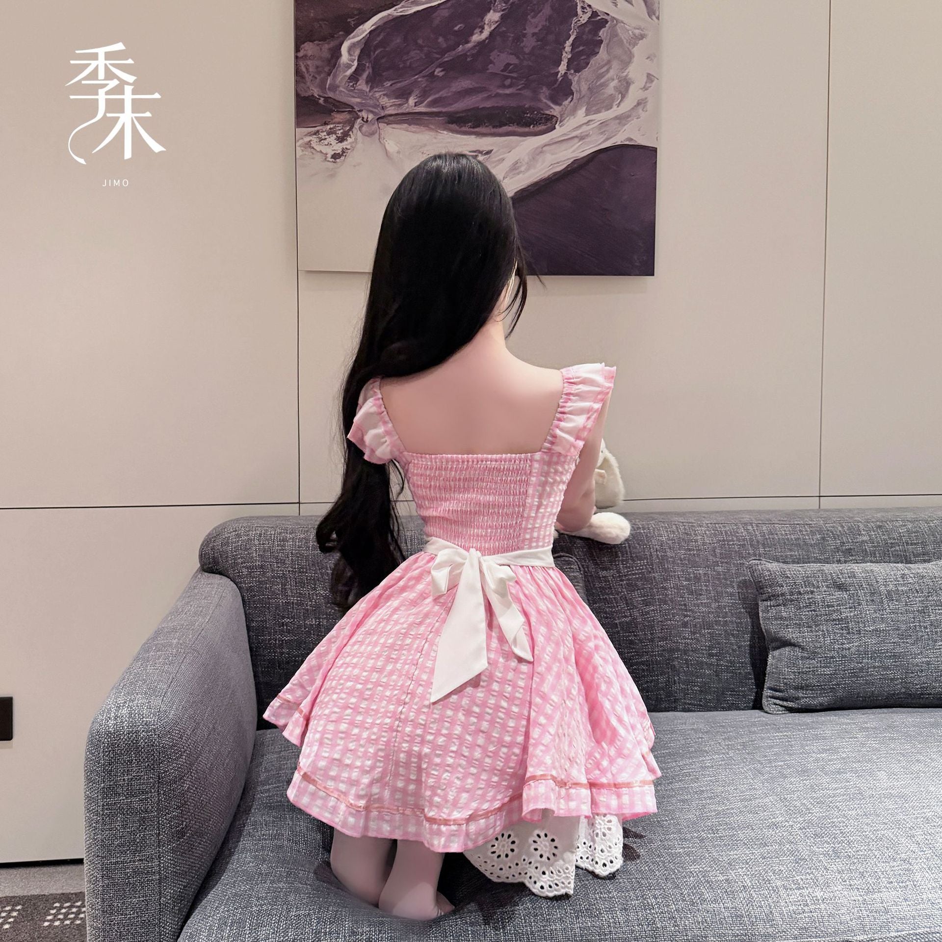 甜欲女仆 可爱格纹COS二次元纯欲小女佣套装.