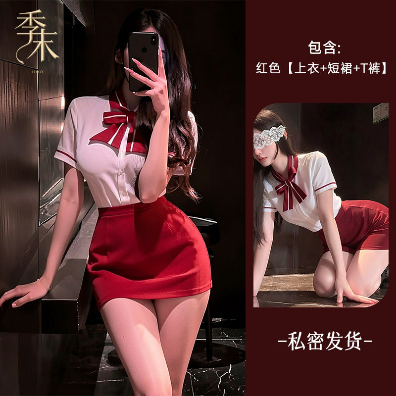 贴身服务 云端心机cos空姐衬衫制服套装.