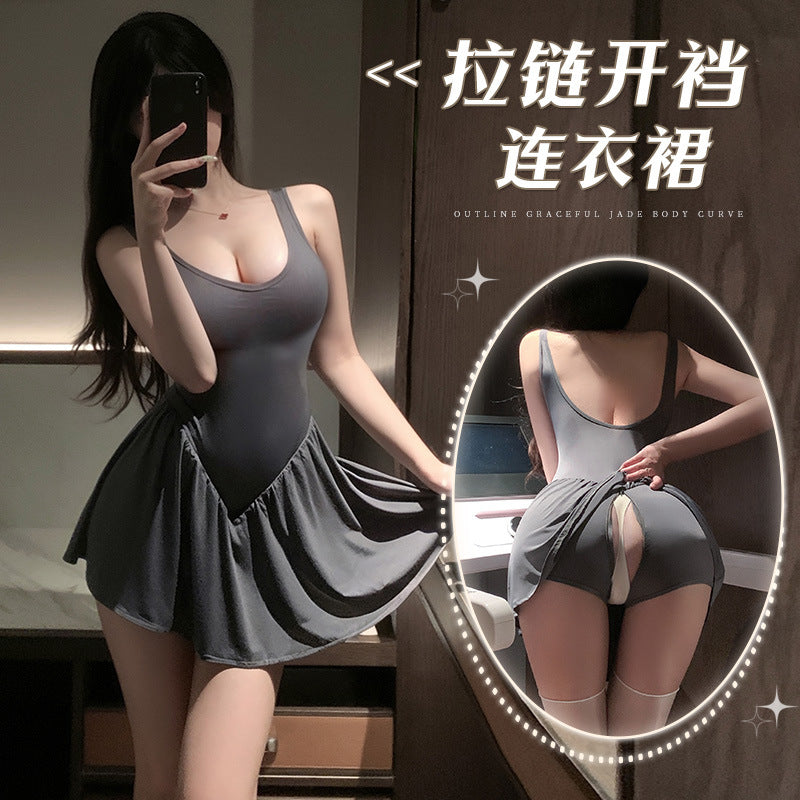 户外情迷 日常外穿拉链开裆打野连衣裙