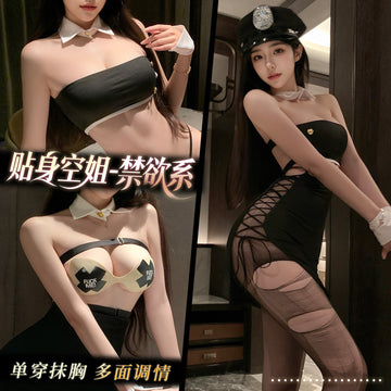 百变女友 贴身教官包臀裙套装多种穿法