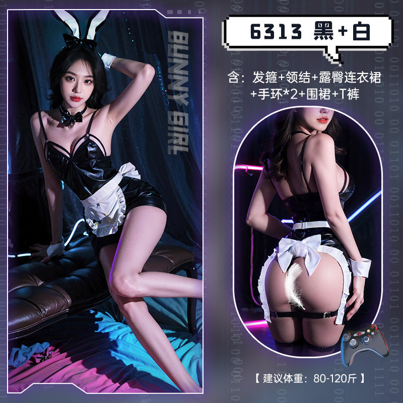 热辣执事兔 兔女仆分杯露胸裸臀制服诱惑套装.