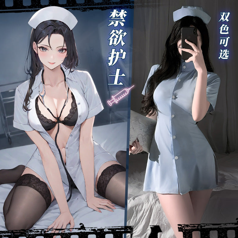 夜勤护士 禁欲护士绑带收腰连衣裙制服