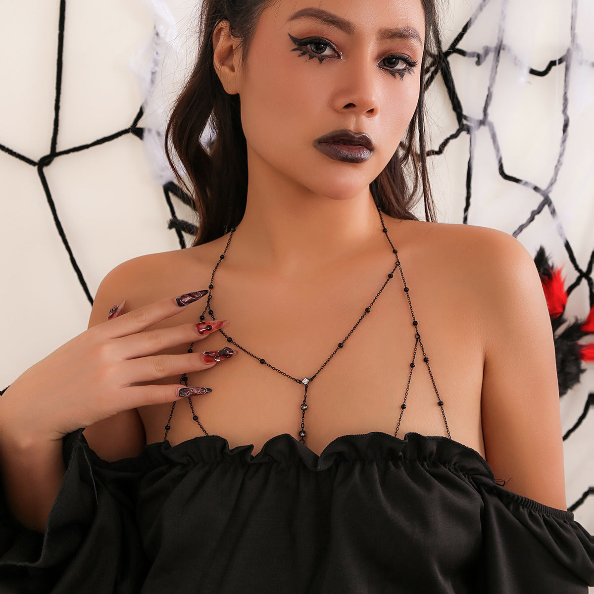 胸链身体链欧美bodychain性感比基尼bikini立体后背链