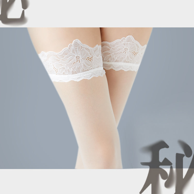 「绫」【秘】娇艳之选 性感3D薄透蕾丝防滑高长筒袜