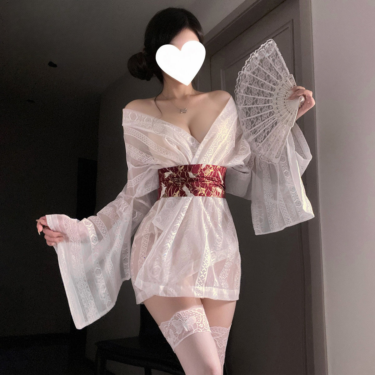 日系千金 极道和风性感露胸和服套装