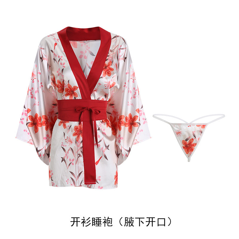 日式印花诱惑超短开衫和服套装-9Rabbit北美情趣用品