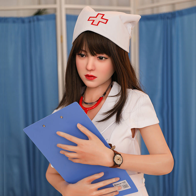 俊影实体娃娃 - 小白157cm全硅胶假发款.