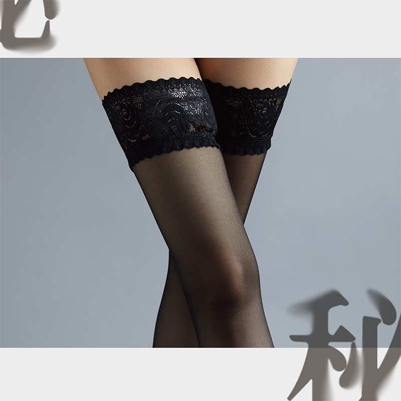 「绫」【秘】娇艳之选 性感3D薄透蕾丝防滑高长筒袜-9Rabbit北美情趣用品