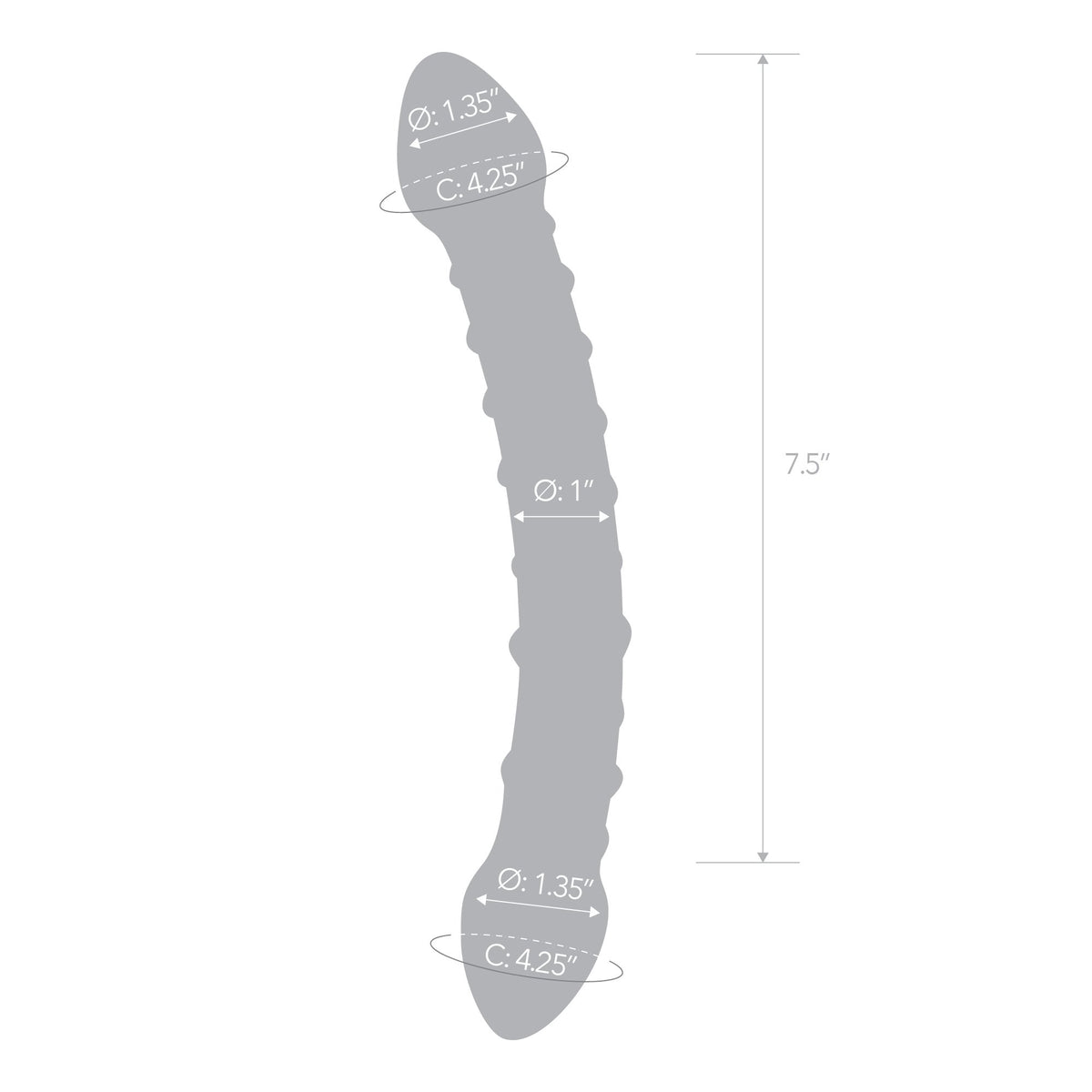 Double Trouble凸点螺纹玻璃阳具-9Rabbit北美情趣用品